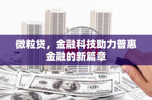 峨眉微粒贷，金融科技助力普惠金融的新篇章