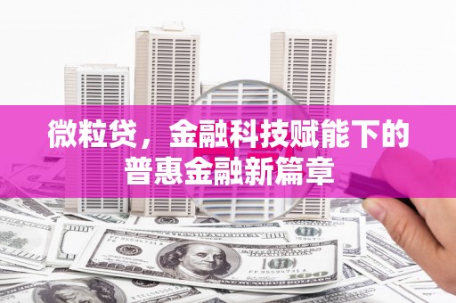 峨眉微粒贷，金融科技赋能下的普惠金融新篇章