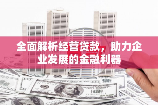 峨眉全面解析经营贷款，助力企业发展的金融利器