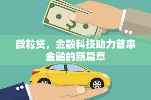 峨眉微粒贷，金融科技助力普惠金融的新篇章