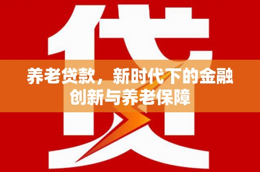 峨眉养老贷款，新时代下的金融创新与养老保障