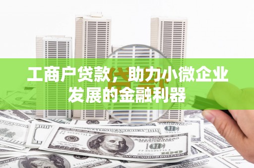 峨眉工商户贷款，助力小微企业发展的金融利器