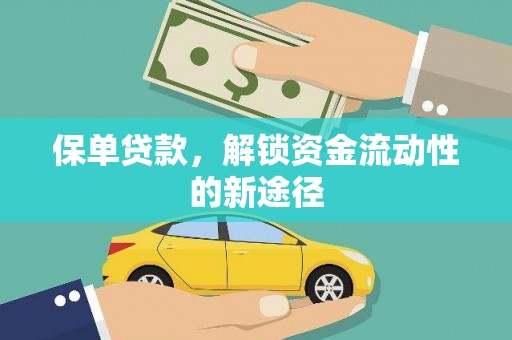 峨眉保单贷款，解锁资金流动性的新途径