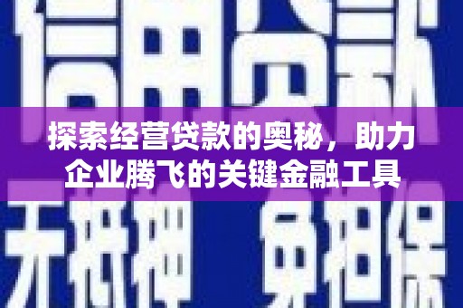 峨眉探索经营贷款的奥秘，助力企业腾飞的关键金融工具