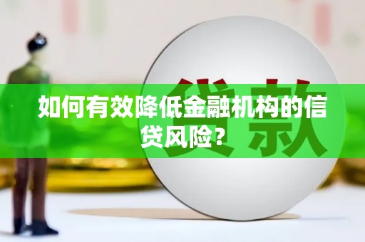 峨眉如何有效降低金融机构的信贷风险？