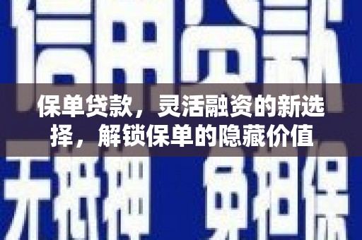 峨眉保单贷款，灵活融资的新选择，解锁保单的隐藏价值