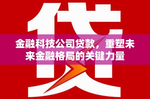 峨眉金融科技公司贷款，重塑未来金融格局的关键力量