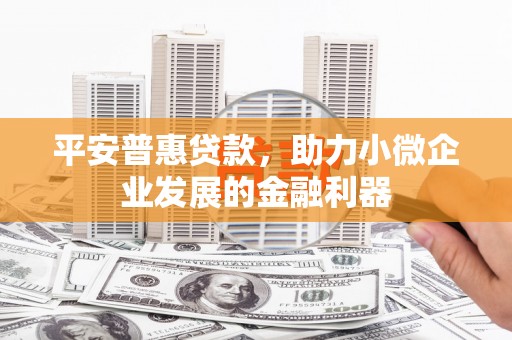 峨眉平安普惠贷款，助力小微企业发展的金融利器