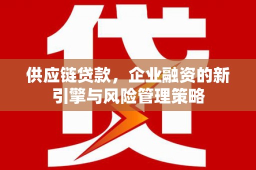峨眉供应链贷款，企业融资的新引擎与风险管理策略