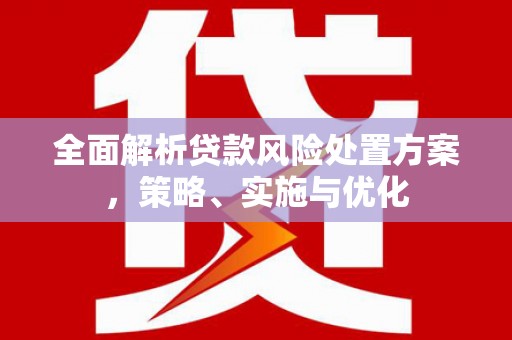 峨眉全面解析贷款风险处置方案，策略、实施与优化