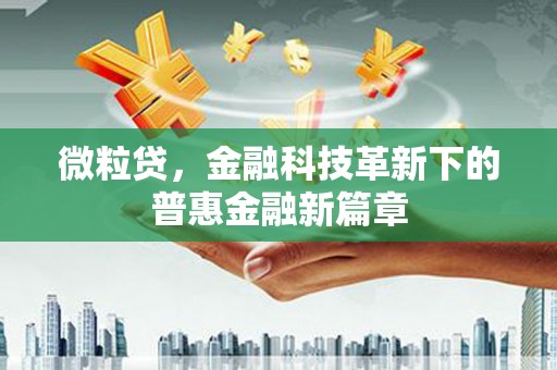 峨眉微粒贷，金融科技革新下的普惠金融新篇章