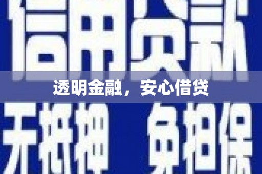 峨眉透明金融，安心借贷