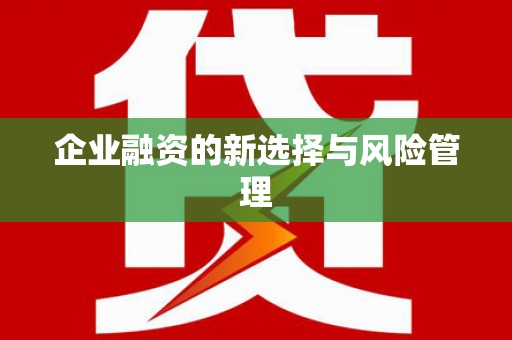 峨眉企业融资的新选择与风险管理